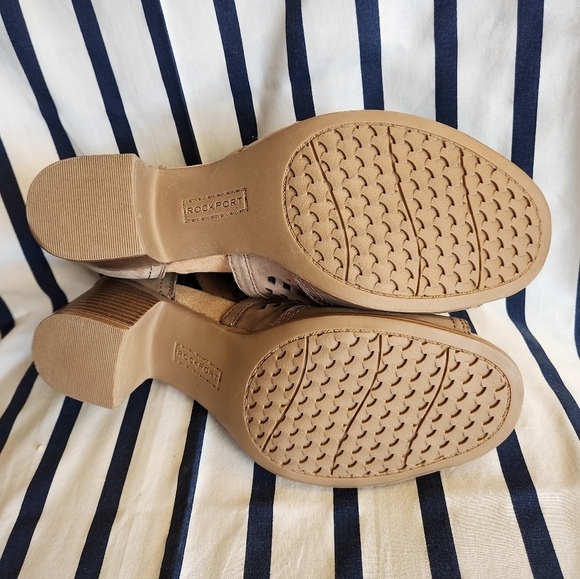 Rockport Cobb Hill Hattie Hi Cuff Leather Sandals Size 10 Tan - Picture 8 of 12